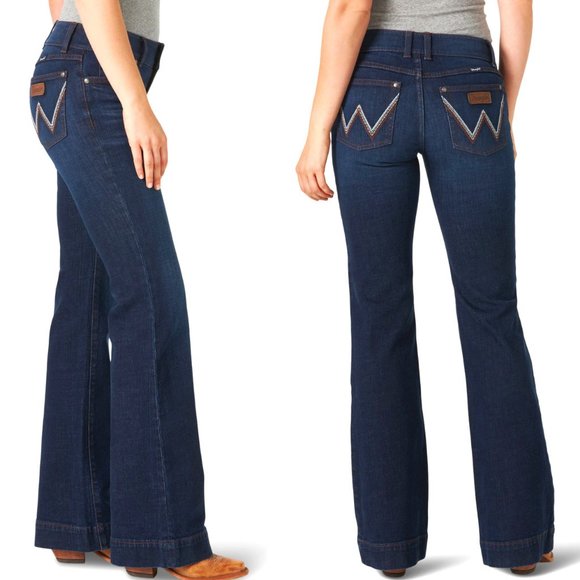 Wrangler Mae Trouser Jeans Mid Rise in Quinn Wide Leg Size 7 NWT - Picture 3 of 7